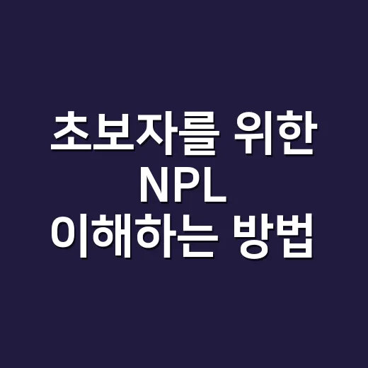초보자를 위한 NPL 이해하는 방법 - 요약