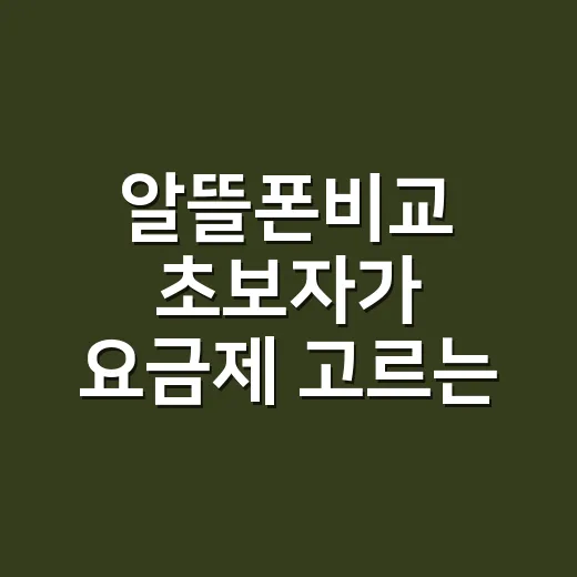알뜰폰비교 초보자가 요금제 고르는 방법 - 요약