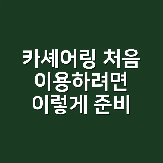 카셰어링 처음 이용하려면 이렇게 준비하면 편합니다 - 요약