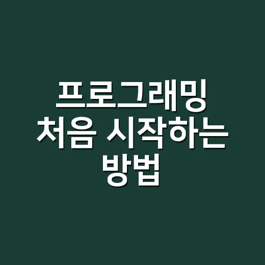 프로그래밍 처음 시작하는 방법, 막막할 때 이렇게 잡으면 됩니다 - 요약