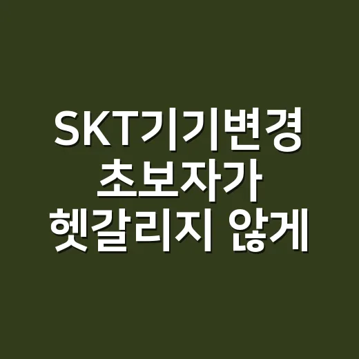 SKT기기변경 초보자가 헷갈리지 않게 진행하는 방법 - 요약