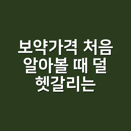 보약가격 처음 알아볼 때 덜 헷갈리는 비교 방법 - 요약