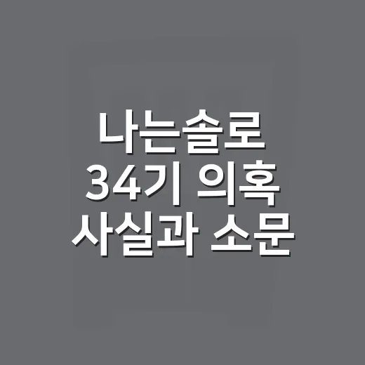 나는솔로 34기 의혹 사실과 소문 구별하는 방법 - 요약