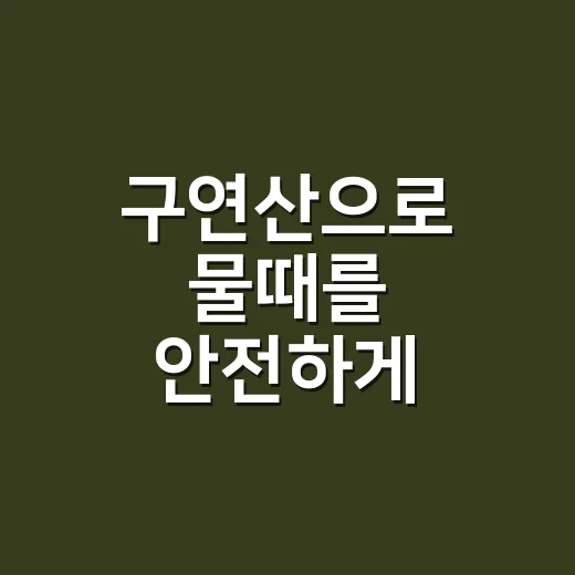 구연산으로 물때를 안전하게 청소하는 방법 - 요약