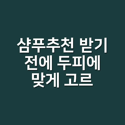 샴푸추천 받기 전에 두피에 맞게 고르는 방법 - 요약