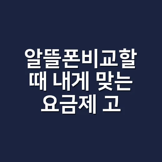 알뜰폰비교할 때 내게 맞는 요금제 고르는 방법 - 요약