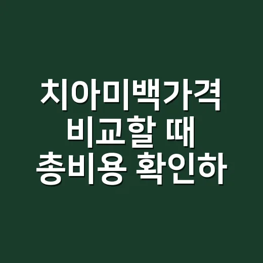 치아미백가격 비교할 때 총비용 확인하는 방법 - 요약