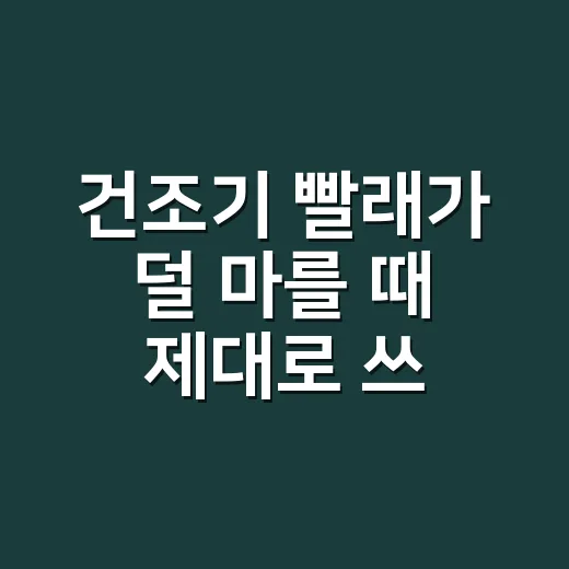 건조기 빨래가 덜 마를 때 제대로 쓰는 방법 - 요약