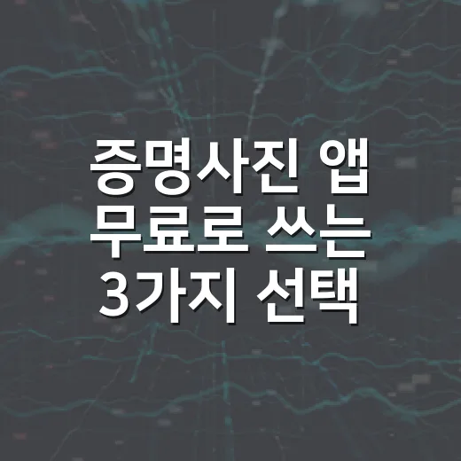 증명사진 앱 무료로 쓰는 3가지 선택법 - 요약