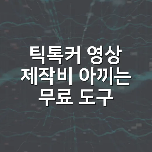 틱톡커 영상 제작비 아끼는 무료 도구 4가지 - 요약