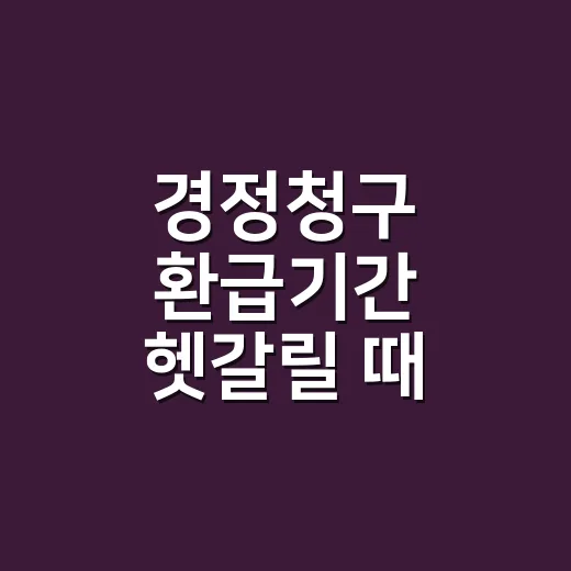 경정청구 환급기간 헷갈릴 때 보는 5가지 기준 - 요약