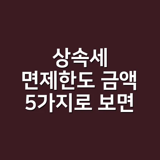 상속세 면제한도 금액 5가지로 보면 헷갈림이 줄어듭니다 - 요약