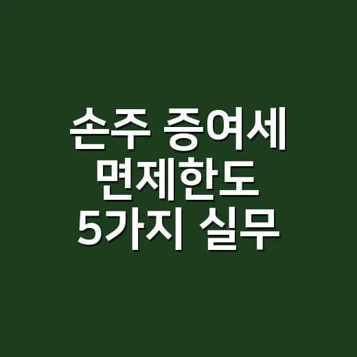 손주 증여세 면제한도 5가지 실무 체크포인트 - 요약