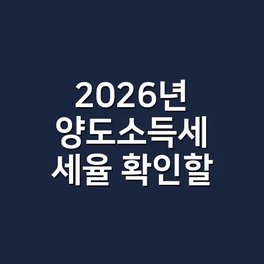 2026년 양도소득…