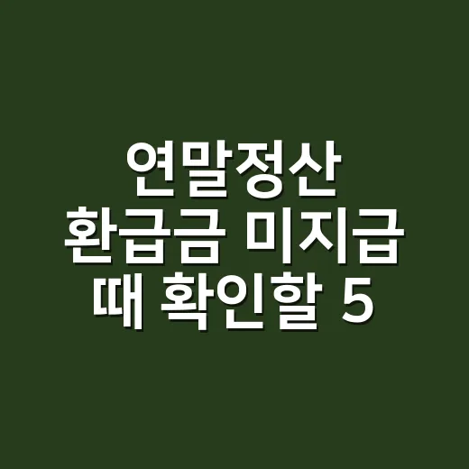 연말정산 환급금 미지급 때 확인할 5가지 순서 - 요약