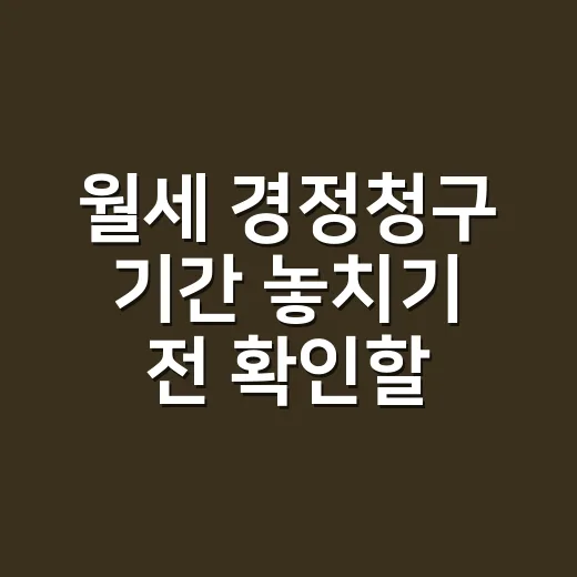 월세 경정청구 기간 놓치기 전 확인할 5가지 기준 - 요약
