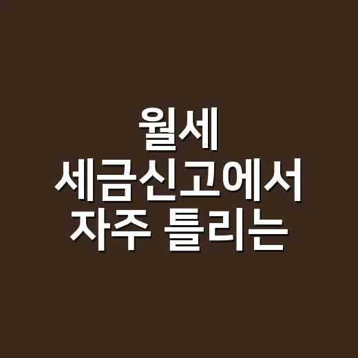 월세 세금신고에서 자주 틀리는 5가지 기준 - 요약