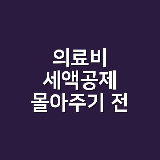 의료비 세액공제 몰아주기 전 확인할 5가지 기준 - 요약