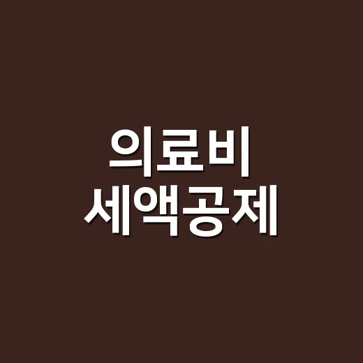 의료비 세액공제, 연봉별로 달라지는 5가지 계산 포인트 - 요약