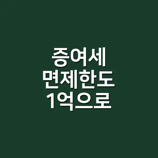 증여세 면제한도 1억으로 착각하기 쉬운 5가지 포인트 - 요약