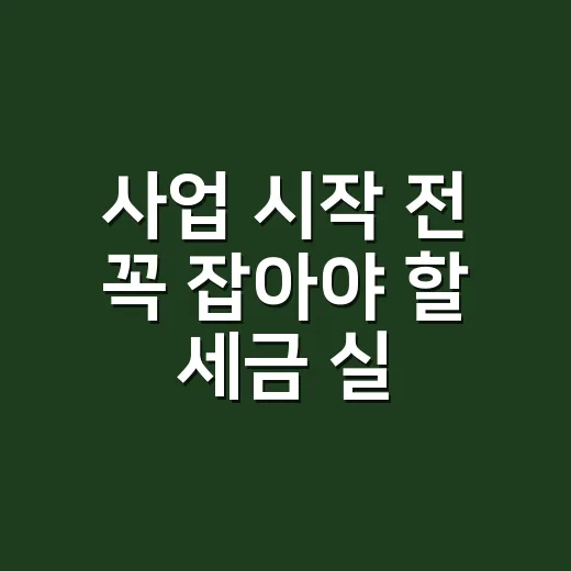 사업 시작 전 꼭 잡아야 할 세금 실수 5가지 - 요약