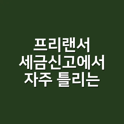 프리랜서 세금신고에서 자주 틀리는 5가지 기준 - 요약