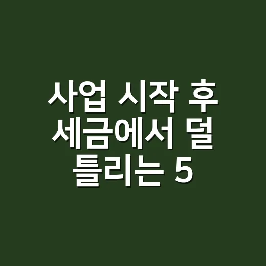 사업 시작 후 세금에서 덜 틀리는 5가지 기준 - 요약