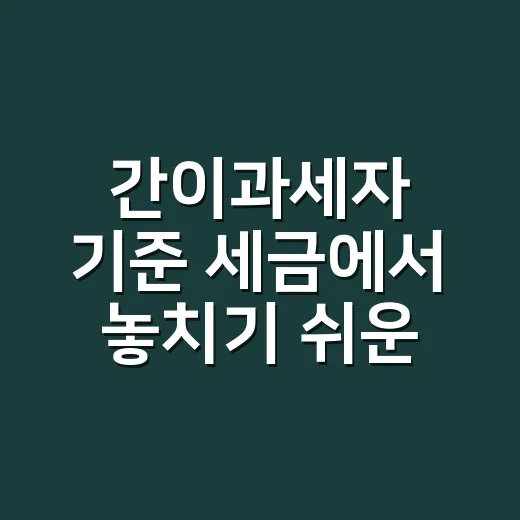 간이과세자 기준 세금에서 놓치기 쉬운 5가지 - 요약
