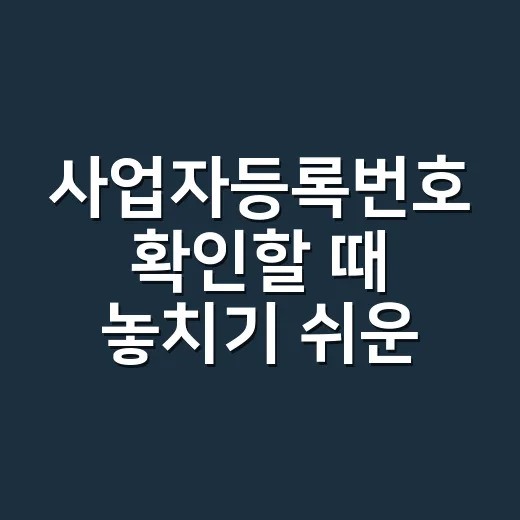 사업자등록번호 확인할 때 놓치기 쉬운 5가지 - 요약