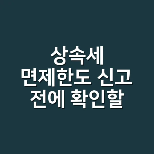상속세 면제한도 신고 전에 확인할 5가지 - 요약