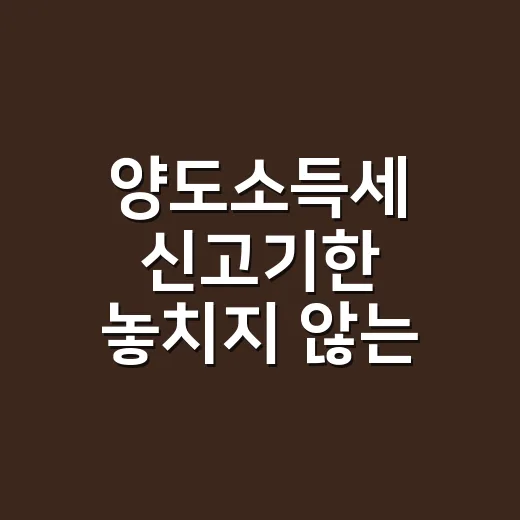 양도소득세 신고기한 놓치지 않는 5가지 확인법 - 요약