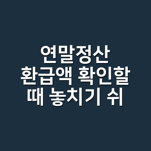 연말정산 환급액 확인할 때 놓치기 쉬운 4가지 - 요약