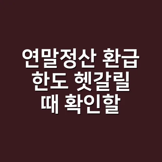 연말정산 환급 한도 헷갈릴 때 확인할 4가지 - 요약