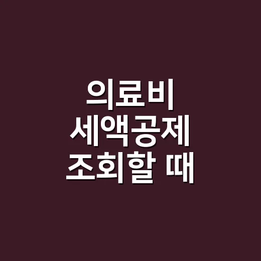 의료비 세액공제 조회할 때 확인할 5가지 - 요약