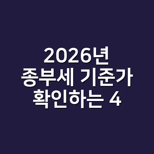 2026년 종부세 기준가 확인하는 4가지 순서 - 요약