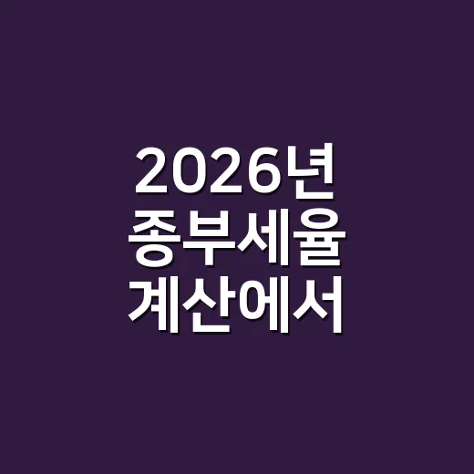 2026년 종부세율 계산에서 틀리기 쉬운 5가지 - 요약
