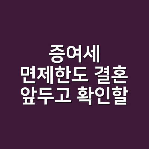증여세 면제한도 결혼 앞두고 확인할 5가지 - 요약