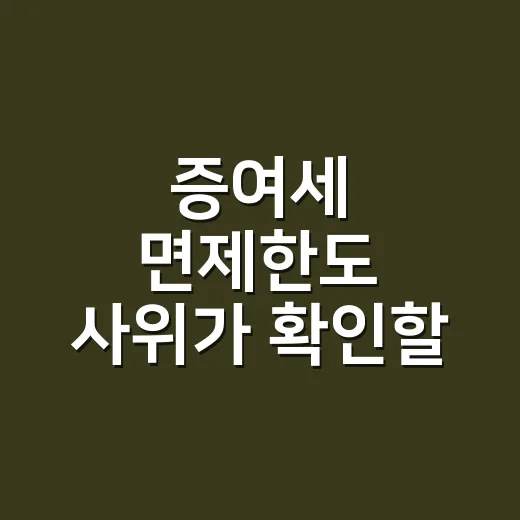 증여세 면제한도 사위가 확인할 4가지 - 요약