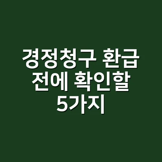 경정청구 환급 전에 확인할 5가지 - 요약