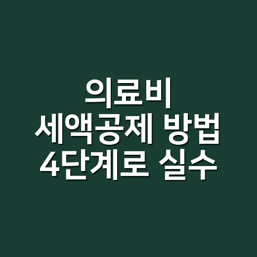 의료비 세액공제 방법 4단계로 실수 줄이기 - 요약