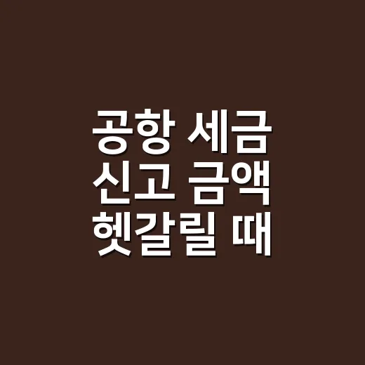 공항 세금 신고 금액 헷갈릴 때 5가지 기준 - 요약
