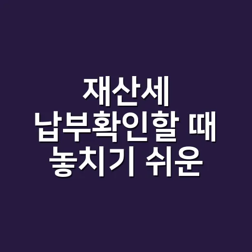 재산세 납부확인할 때 놓치기 쉬운 4가지 - 요약