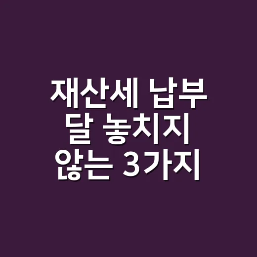 재산세 납부 달 놓치지 않는 3가지 확인법 - 요약