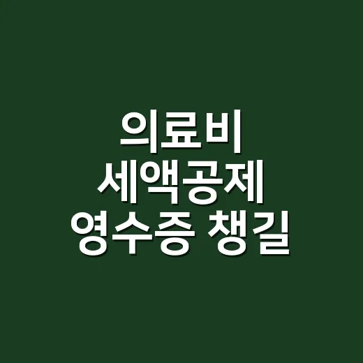 의료비 세액공제 영수증 챙길 때 놓치는 5가지 - 요약