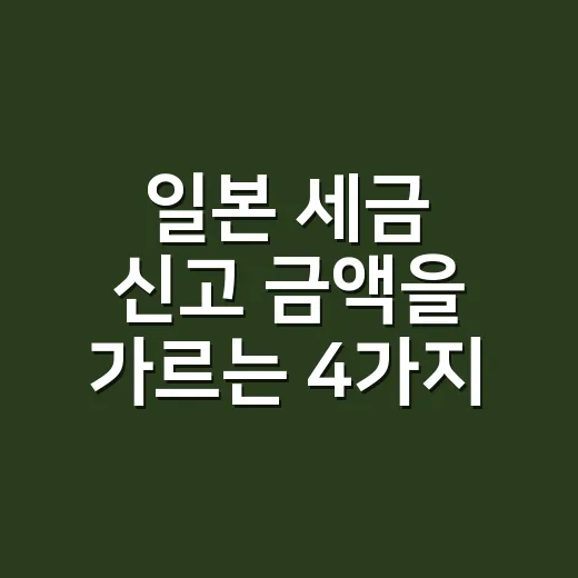 일본 세금 신고 금액을 가르는 4가지 기준 - 요약