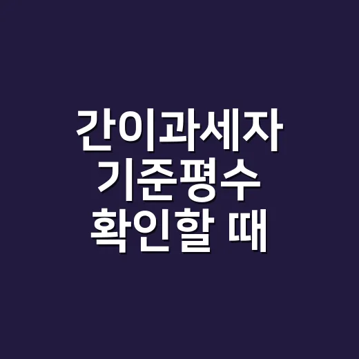 간이과세자 기준평수 확인할 때 놓치는 4가지 - 요약