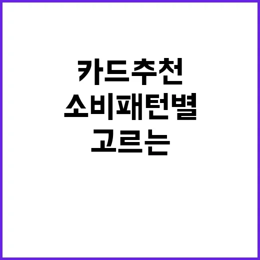 우리카드추천, 초보자가 소비패턴별로 고르는 방법 - 요약