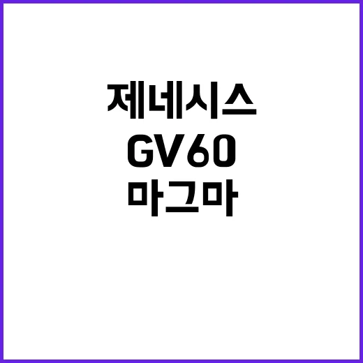 제네시스 마그마 이해하는 방법, GV60부터 보면 쉬워요 - 요약