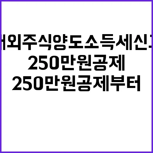 해외주식양도소득세 신고하는 방법, 250만원 공제부터 계산까지 - 요약