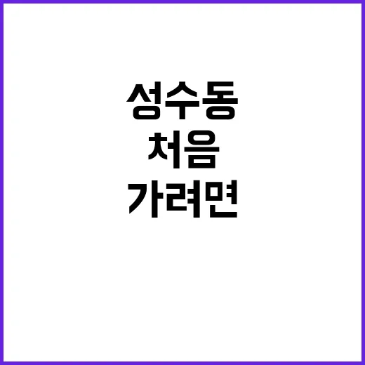 성수동 처음 가려면 이렇게 움직이면 편해요 - 요약